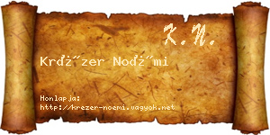 Krézer Noémi névjegykártya